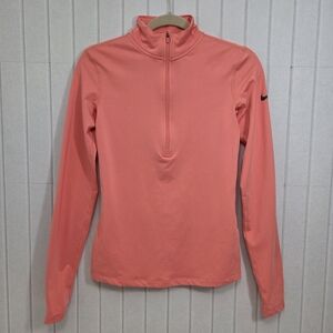 Nike Dry-Fit 1/2 zip Coral Athletic pullover Size S